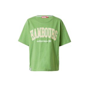 Derbe Tričko 'Hambourg' béžová / světle zelená / bílá