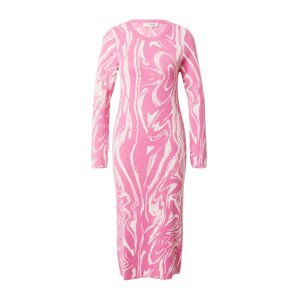 A-VIEW Úpletové šaty 'Kira' růžová / bílá