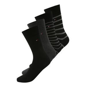 TOMMY HILFIGER Ponožky '5P GIFTBOX STRIPES'  šedý melír / červená / černá