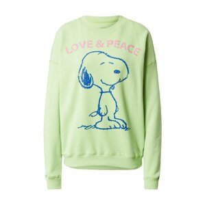 Frogbox Mikina 'Snoopy Love & Peace' modrá / světle zelená / pink