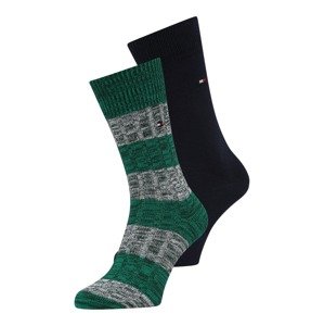 Tommy Hilfiger Underwear Ponožky  šedý melír / zelená / černá