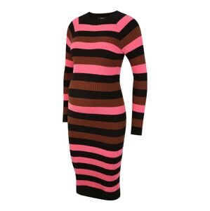 Vero Moda Maternity Úpletové šaty 'CLEO' hnědá / pink / černá